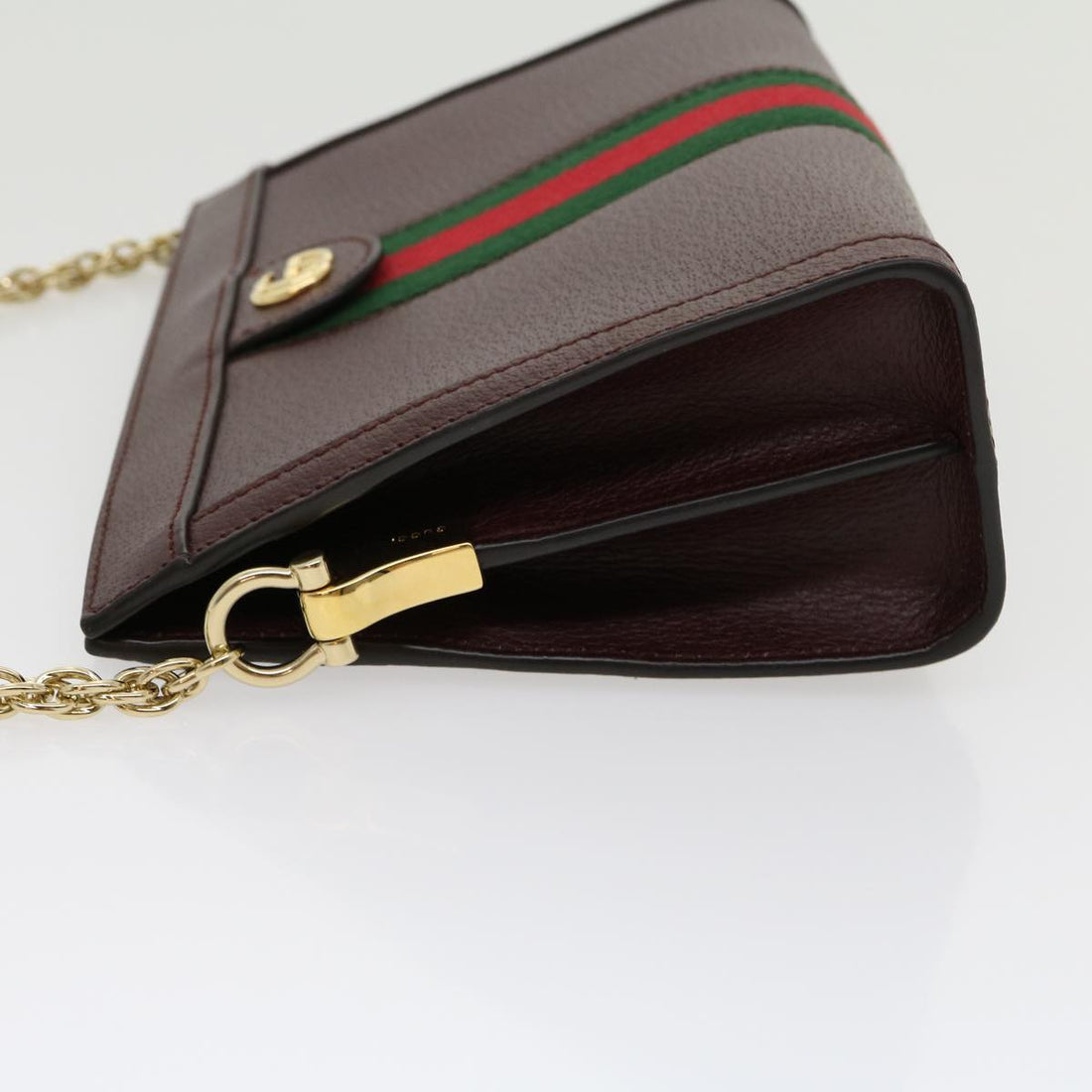 GUCCI Marmont WebSherry Line Shoulder Bag Leather Red 503877493075 lt580