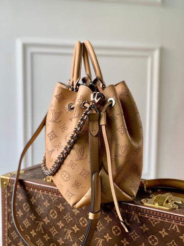 M59655 BELLA TOTE monogram 32cm tan yellow Soft perforated cowhide
