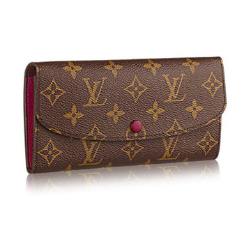 LOUIS VUITTON Long Wallet Purse M60697 Monogram canvas Fuchsia Old model Monogram Portefeuille Emily Women Used