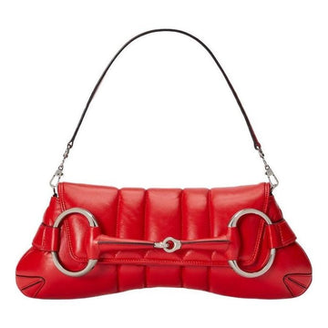 MLB Gucci Horsebit Chain Medium Shoulder Bag 'Red' 764255-AACU1-6404