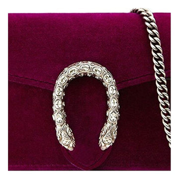 MLB Gucci Dionysus Tiger Head Velvet Chain Shoulder Messenger Bag Mini Red Classic 476432-K4DNN-5667