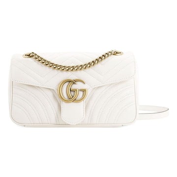 MLB Gucci GG Marmont Small-Sized Single-Shoulder Bag White 443497-DTDIT-9022