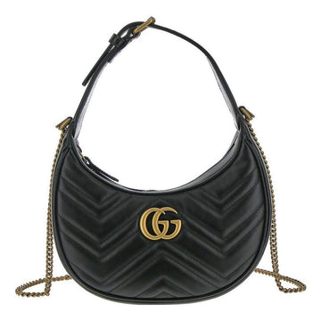 MLB Gucci GG Marmont Half-Moon-Shaped Mini Bag 'Nero' 699514-DTDHT-1000