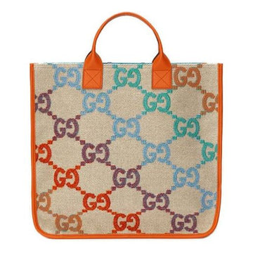 MLB Gucci Rainbow Gradient Logo Flax Tote 'Beige Orange' 550763-2KMA0-8485