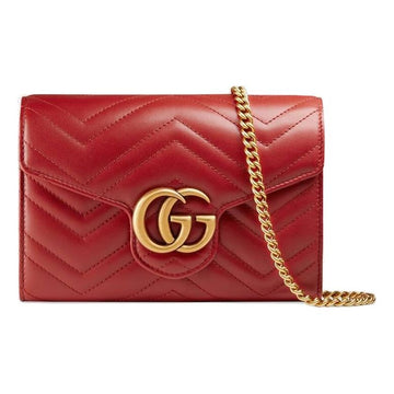 MLB Gucci GG Marmont Series Mini Red Shoulder Bag 474575-DRW1T-6433