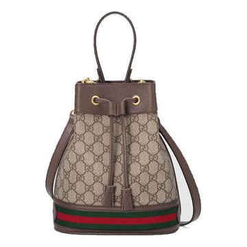 MLB Gucci Ophidia Logo Stripe Webbing Canvas Drawstring handbag Small / Brown Classic 550621-96I3B-8745