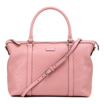 MLB Gucci Logo Embossing Leather Tote Pink Candy Handbag 449655-BMJ1G-5806