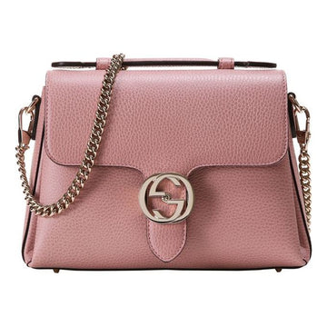 MLB Gucci Silver Label Double G Leather Messenger Bag Chain Pink Candy Handbag 510302-CAO0G-5806