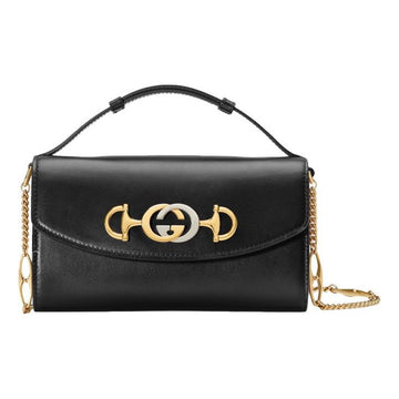 MLB Gucci Zumi Leather Shoulder Bag Black 564718-05J0X-1000