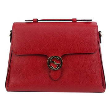 MLB Gucci Double G Buckle Leather Messenger Bag Chain Large Red Handbag 510306-CAO0G-6420