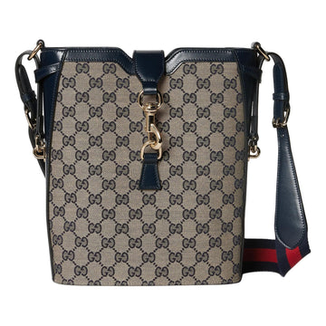 MLB Gucci Original GG Medium Bucket Bag 'Beige Blue Canvas' 782911-FADAC-8559