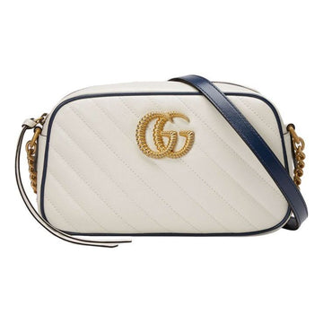 MLB Gucci GG Marmont Series Single-Shoulder Bag Small-Size White 447632-0OLFX-9085