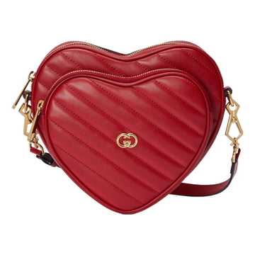 MLB Gucci Interlocking G Mini Heart Shoulder Bag 'Hibiscus Red' 751628-AACCL-6433