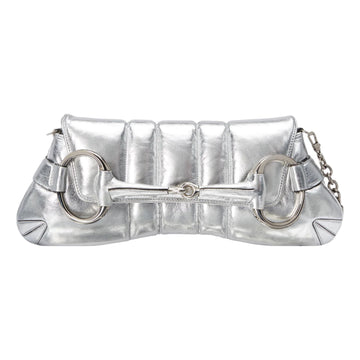 MLB Gucci Horsebit Chain Medium Shoulder Bag 'Silver' 764255-AACY5-8106