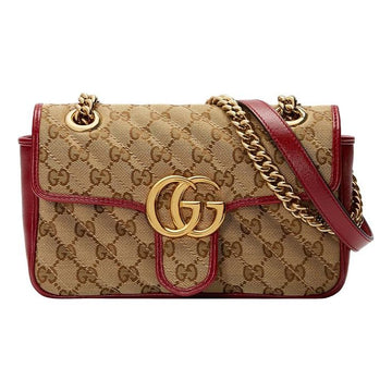 MLB Gucci GG Marmont mini Brown Red color combination 446744-HVKEG-8561