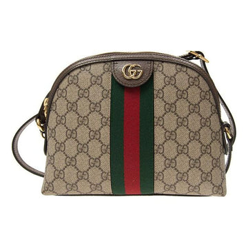MLB Gucci Ophidia Gold Logo Retro GG Stripe Webbing Canvas Shoulder Messenger Bag Small / Brown 499621-K05NG-8745