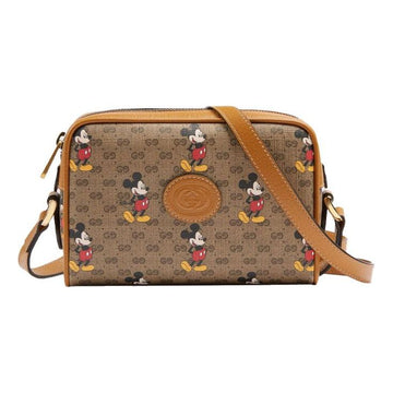 MLB Gucci x Disney Mickey Prints Single Shoulder Bag Light Brown 602536-HWUBM-8559