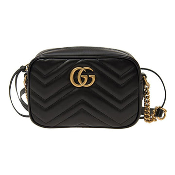 MLB Gucci GG Marmont Logo Messenger Bag Black Classic 448065-DTD1T-1000