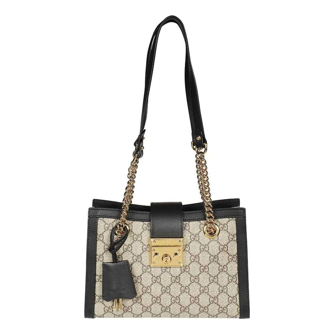 MLB Gucci Padlock Small GG Shoulder Bag 'Beige Black' 498156-KHNKG-9769