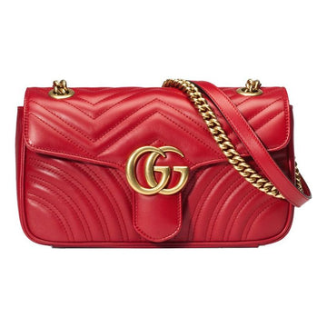 MLB Gucci GG Marmont Small Matelasse Shoulder Bag 'Red' 443497-DTDIT-6433