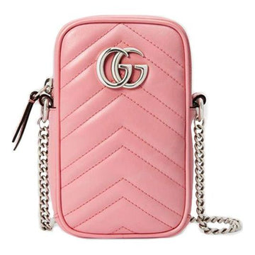MLB Gucci Marmont Series Leather Bag MIni-Size Pink 598597-DTDCP-5815