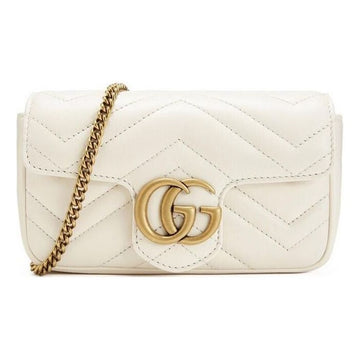MLB Gucci Silver GG Marmont Leather Tote Bag 'White' 476433-DSVRT-9022