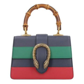 MLB Gucci Dionysus Tiger Head Bamboo Stripe Leather Handbag 'Navy Blue Green Red' 523367-CWLMT-8543