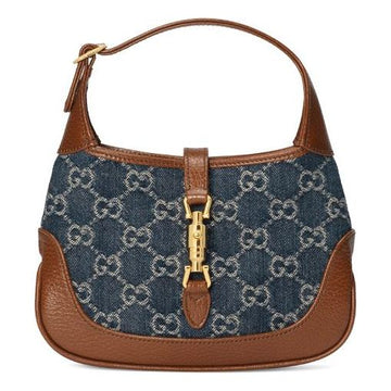 MLB Gucci Jackie 1961 Series miniDenimSingle Shoulder Bag Brown color combination 637092-2KQGG-8375