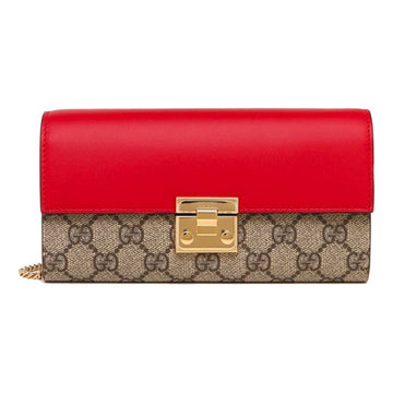 MLB Gucci Padlock Long Single Shoulder Bag Red 453506-KLQIG-9784