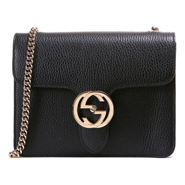 MLB Gucci Leather Organ Satchel Single Shoulder Bag Black 510304-CAO0G-1000