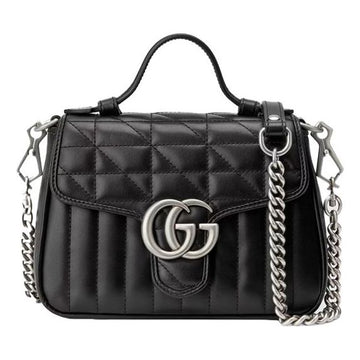 MLB Gucci GG Marmont Mini Top Handle Bag 'Black' 583571-UM8AN-1000