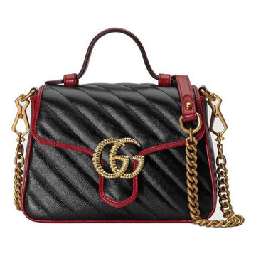 MLB Gucci GG Marmont Series mini hand Bag Single Shoulder Bag Black 583571-0OLFX-8277