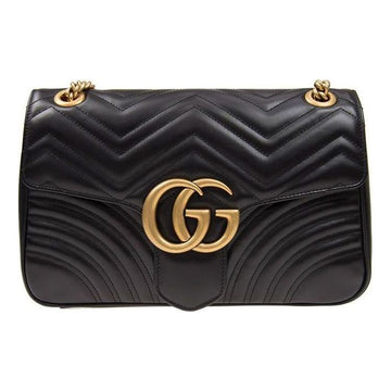 MLB Gucci Marmont Medium Matelasse Shoulder Bag 'Black' 443496-DTDIT-1000