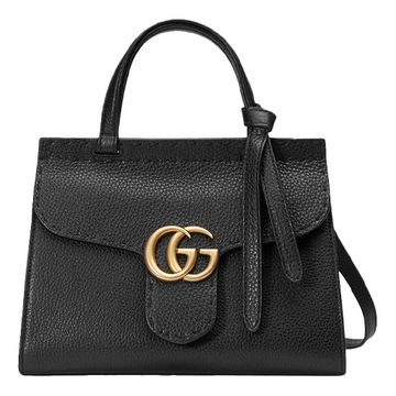 MLB Gucci Cowhide GG Marmont Logo Single-Shoulder Bag Black 442622-A7M0T-1000