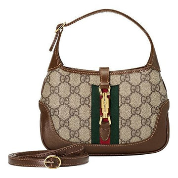 MLB Gucci Jackie 1961 SeriesGG Canvas Clutch Single Shoulder Bag mini Brown Monogram 637092-HUHHG-8565