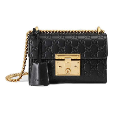 MLB Gucci Padlock Signature Bag 'Black Gold' 409487-CWC1G-1000