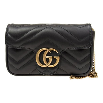 MLB Gucci GG Marmont Matelasse leather super mini bag 'Black' 476433-DSVRT-1000