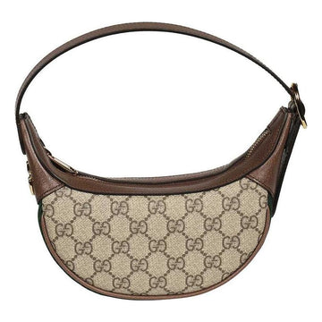 MLB Gucci Ophidia Retro Logo Stripe Webbing Canvas Armpit Ebony / Brown Shoulder Bag 658551-96IWG-8745