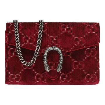 MLB Gucci Dionysus Series Velvet Chain Single Shoulder Bag Red 401231-9JTPN-6477