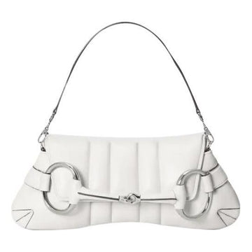 MLB Gucci Horsebit Chain Medium Shoulder Bag 'White' 764255-AACU1-9014