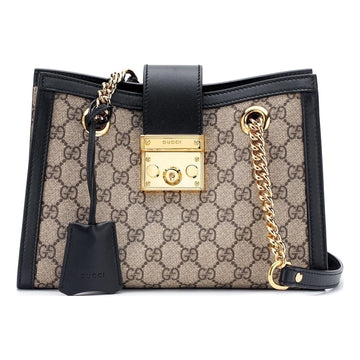 MLB Gucci Padlock Small GG Shoulder Bag 'Beige Black' 498156-KHNKG-9769