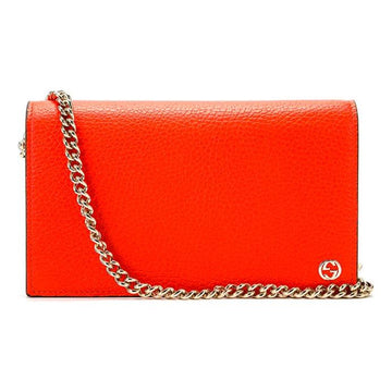 MLB Gucci Leather Single Shoulder Bag Orange 466506-CAO0G-7527