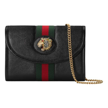 MLB Gucci Rajah SeriesClutch Chain Single Shoulder Bag mini Black 573797-0OLHX-8389