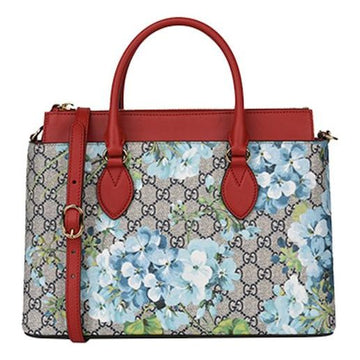 MLB Gucci GG Blooms Logo Printing Canvas handbag Beige / Blue / Red Classic 546316-KU2IG-8492
