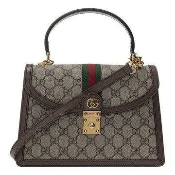 MLB Gucci Canvas Ophidia Series GG Single-Shoulder Bag Small Creamy/Brown 651055-96IWX-8745
