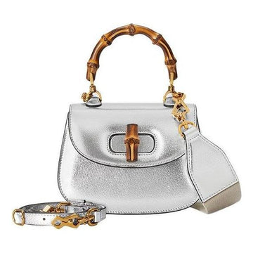 MLB Gucci Bamboo 1947 Mini Bag 'Silver' 760246-1LD0G-8106