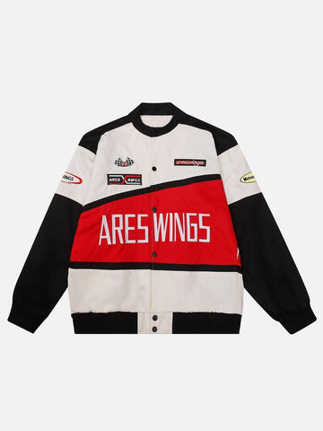 Makersluxe® - "ARES WINGS" Patchwork Racing Jacket