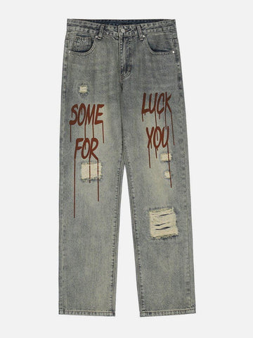Makersluxe® - Broken Letters Jeans