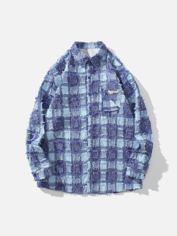Makersluxe® - Check Raw Long-Sleeved Shirt