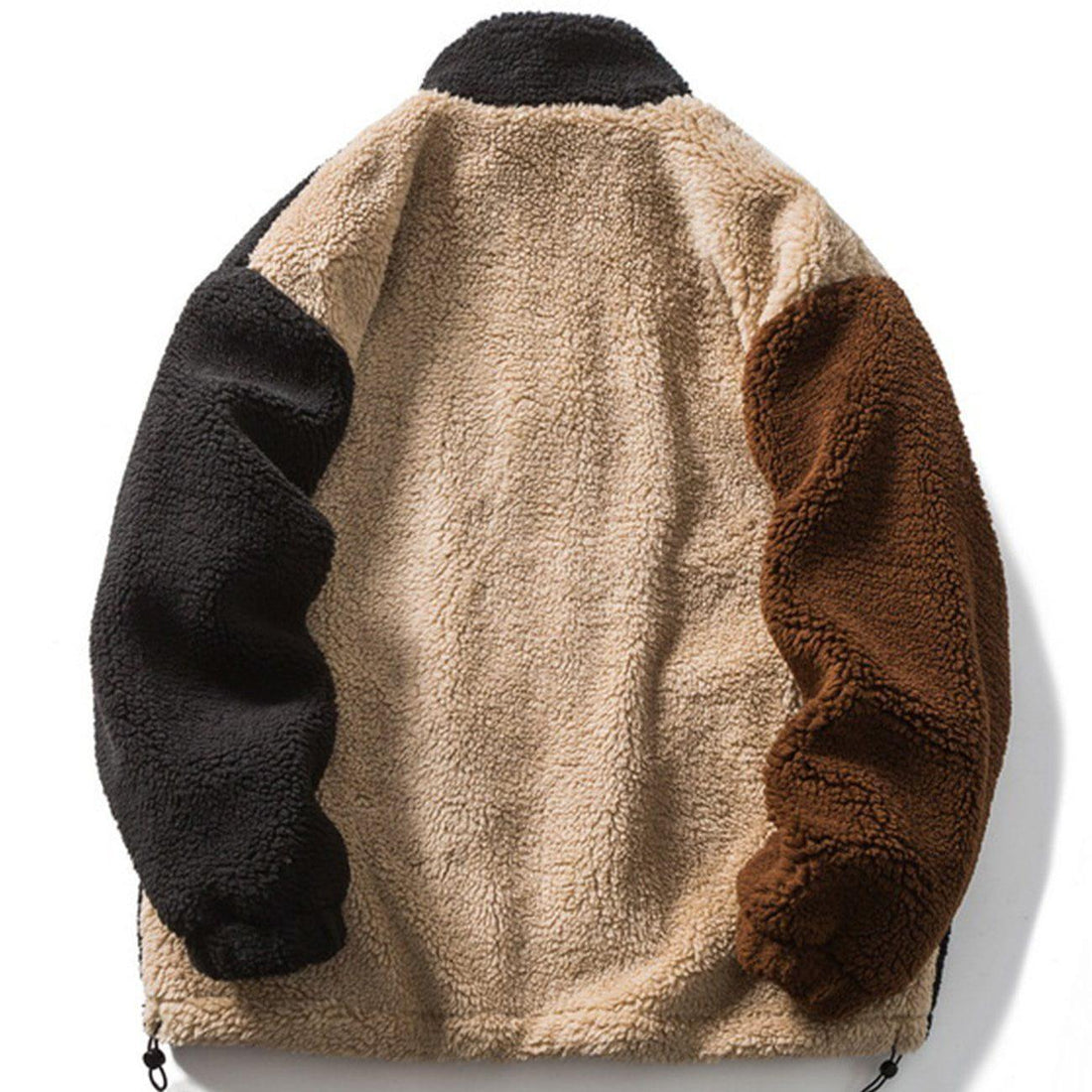 Makersluxe® - Color Block Patchwork Sherpa Coat